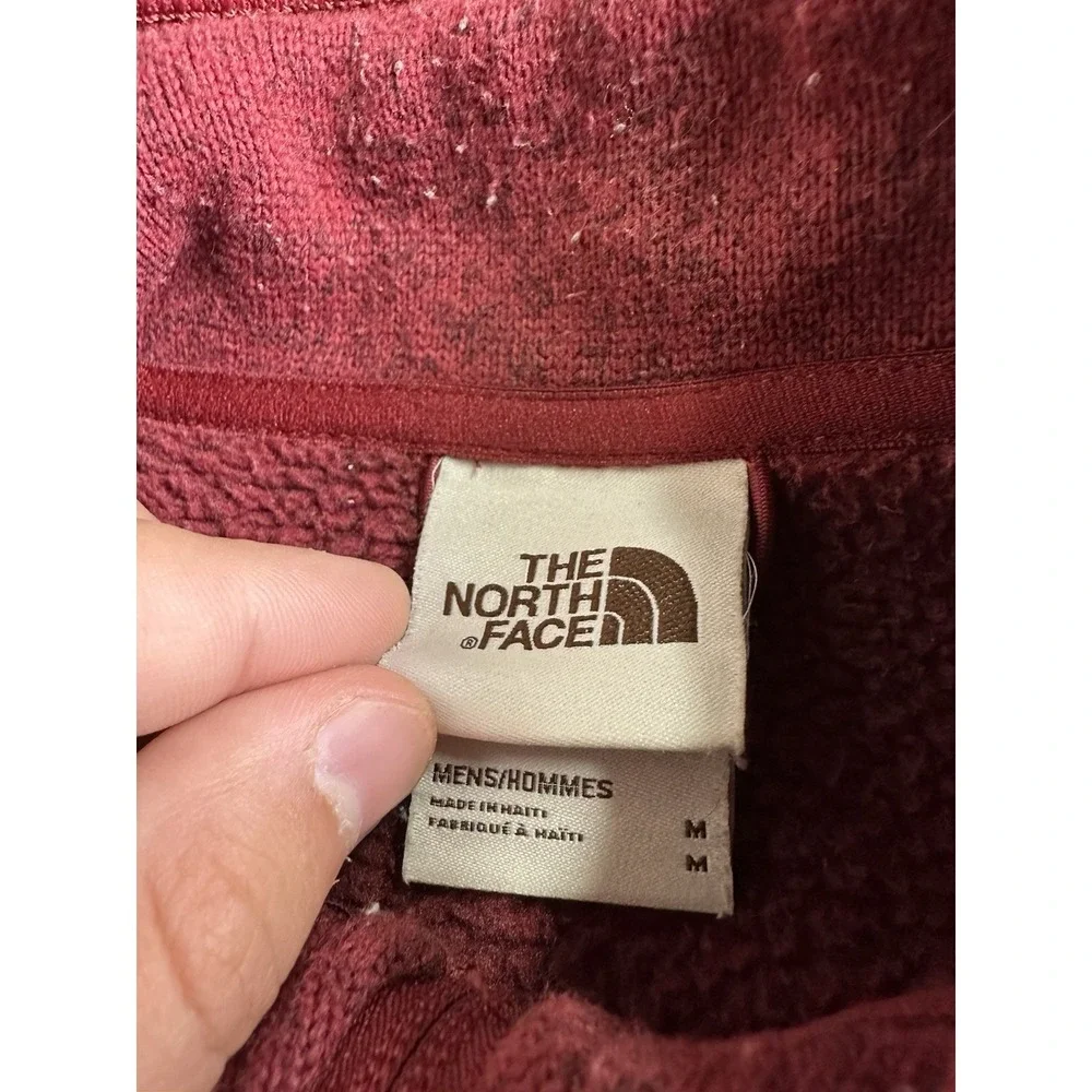 Mens The North Face Full Zip Sweatshirt Burgundy, Size M